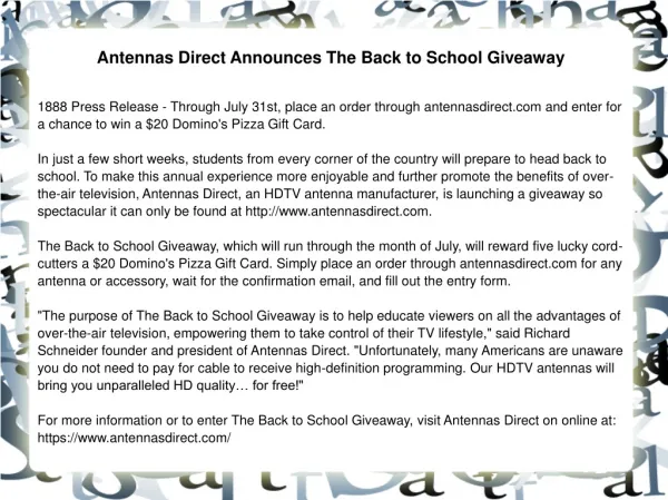 Antennas Direct Announces The Back to School Giveaway