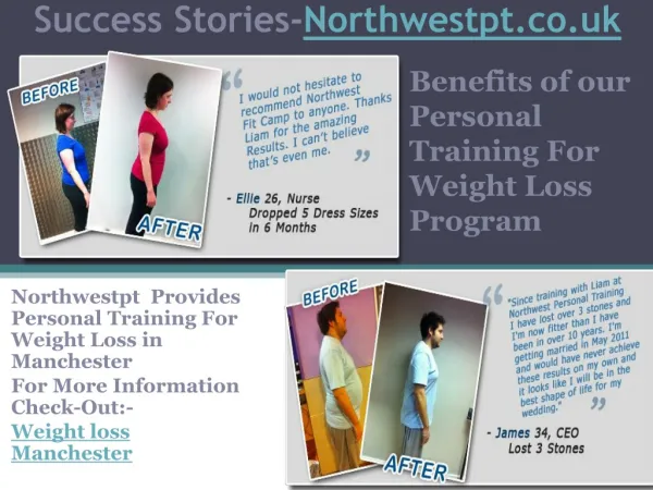 Benefits of our Personal Training For Weight Loss Program