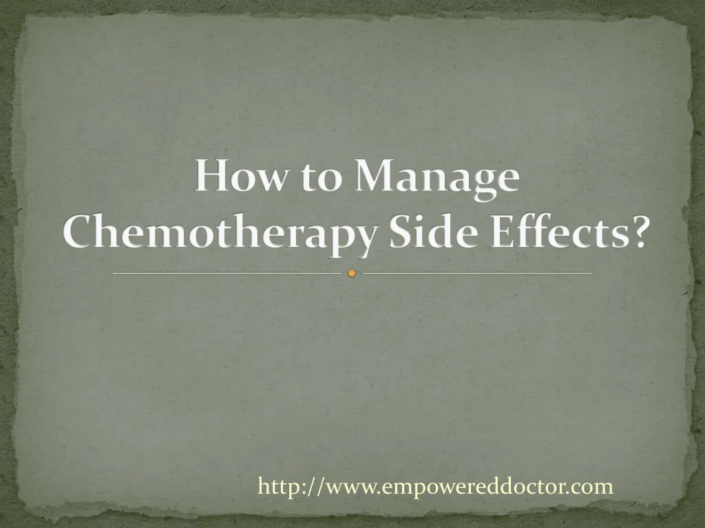 how to manage chemotherapy side effects