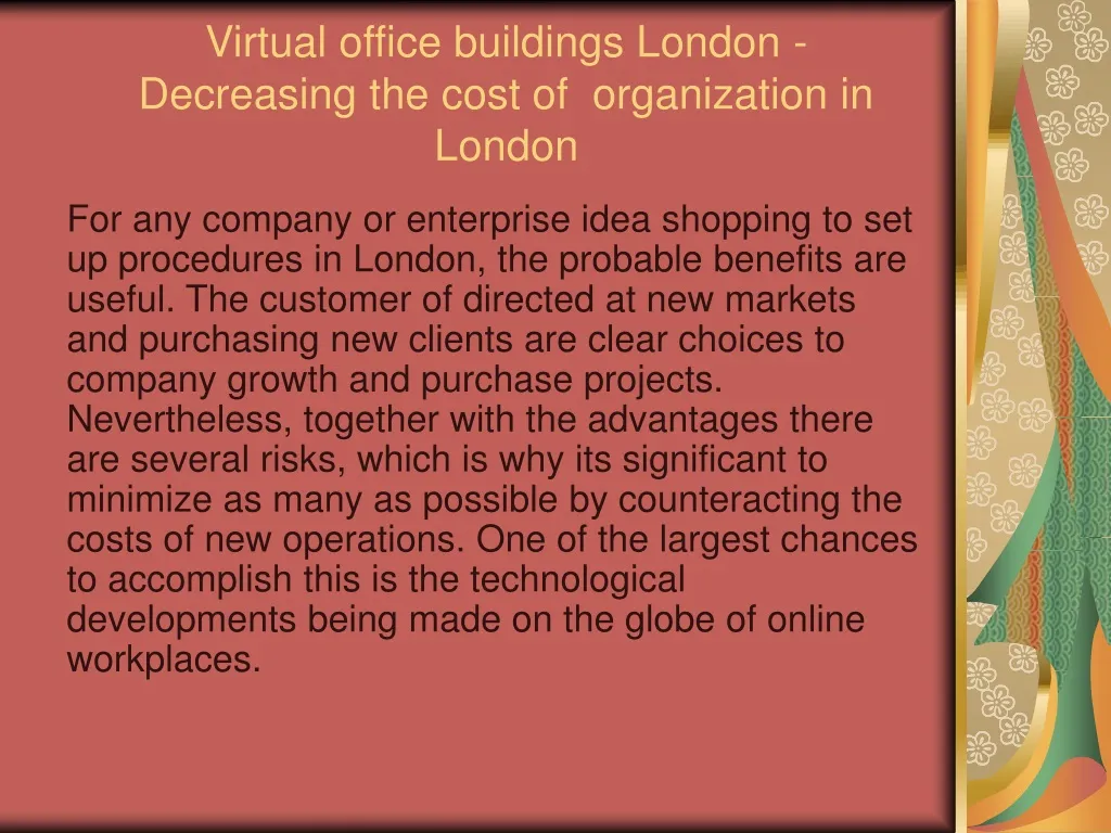 virtual office buildings london decreasing the cost of organization in london