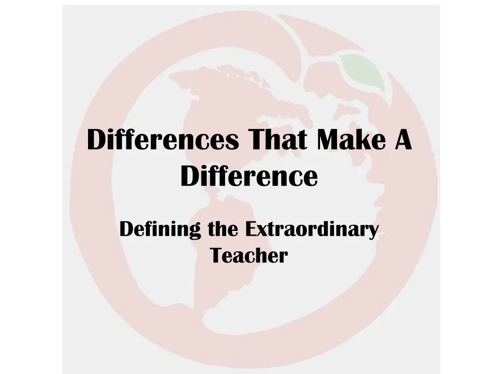 differences that make a difference