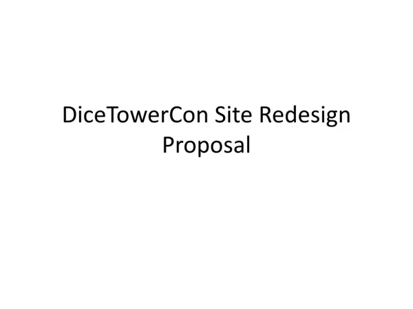 DiceTowerCon Site Redesign Proposal