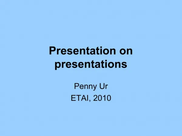 Presentation on presentations