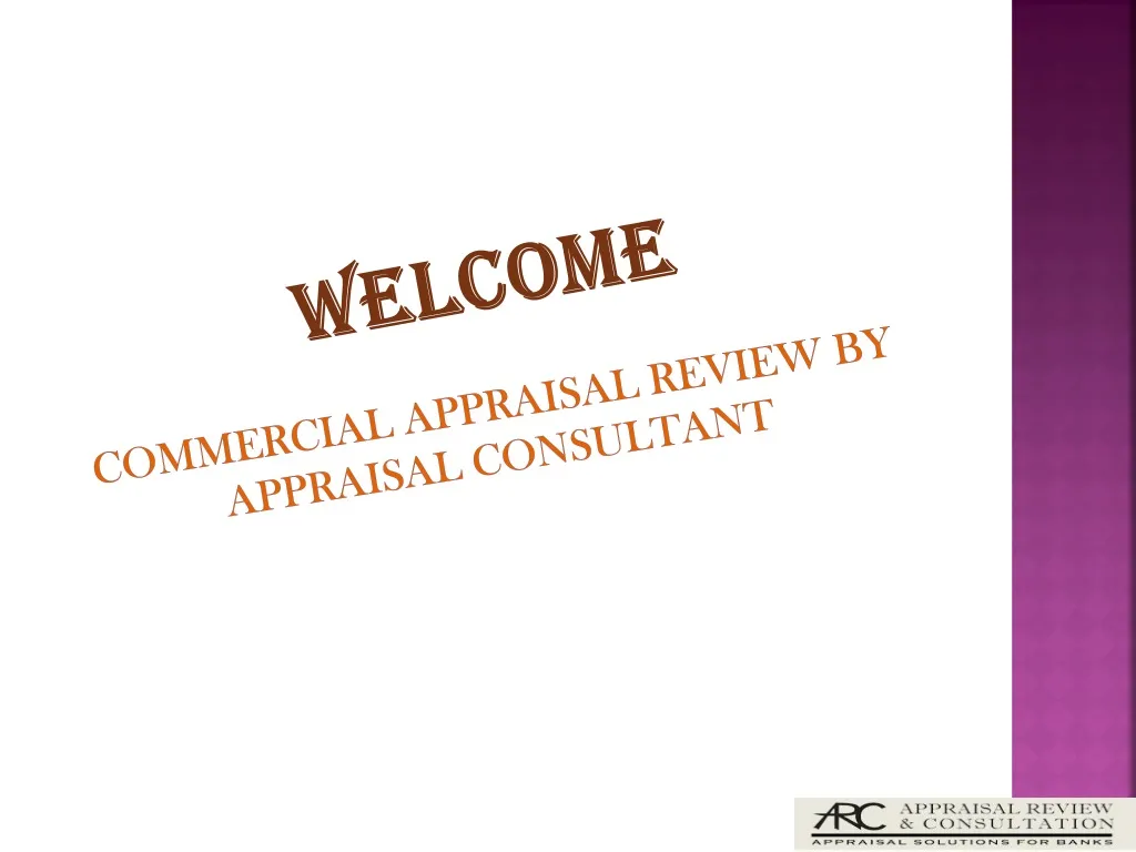 commercial appraisal review by appraisal consultant