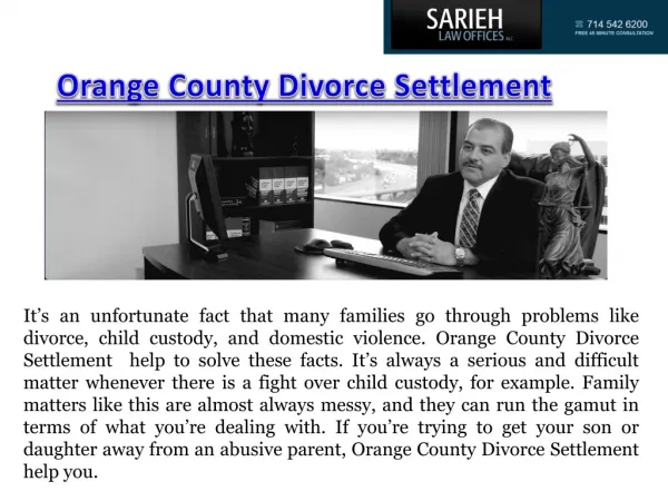 Orange County Divorce Settlement