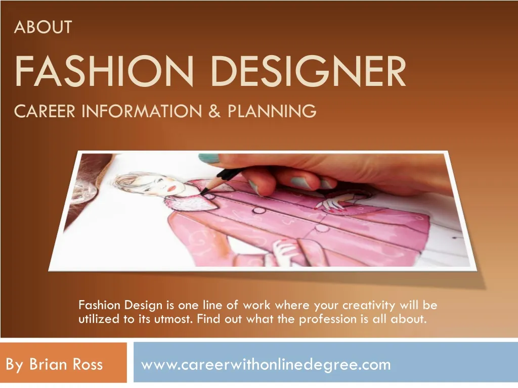 about fashion designer career information planning