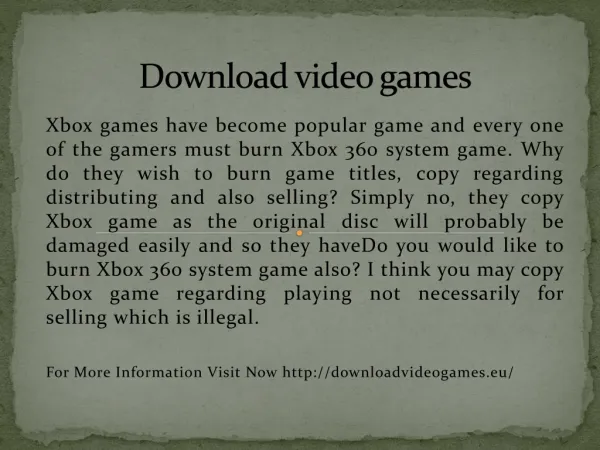 Download video games