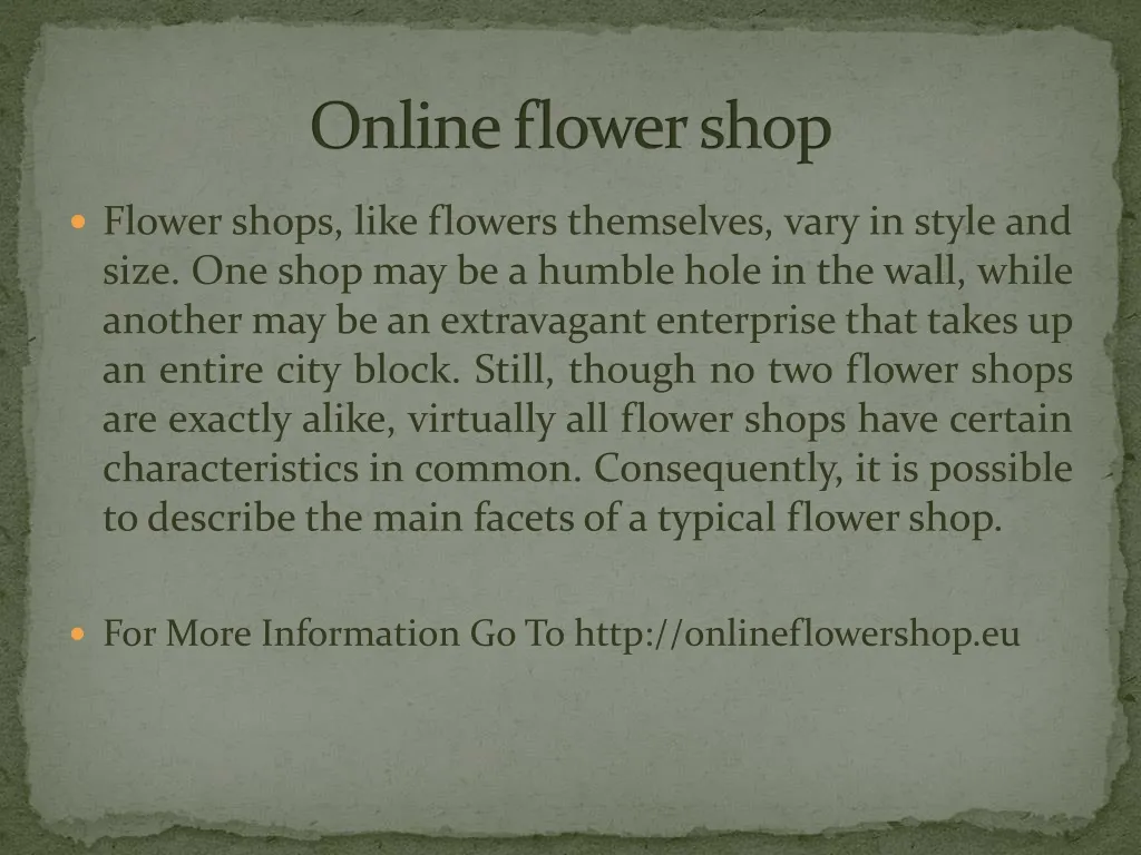 o nline flower shop