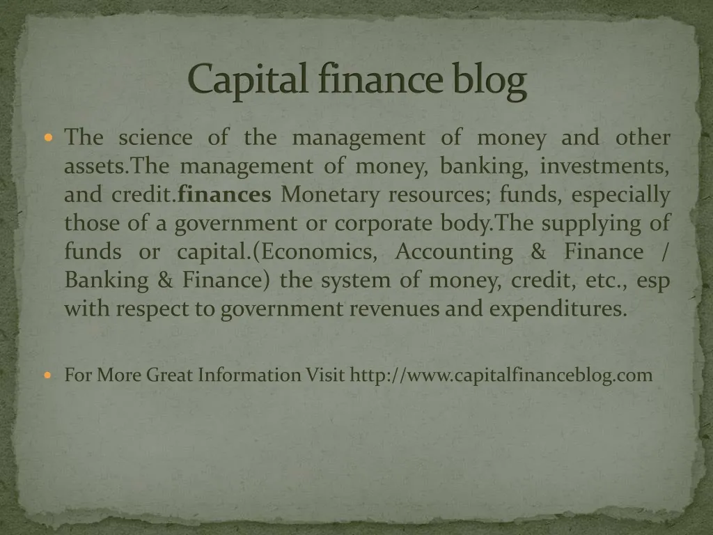 c apital finance blog