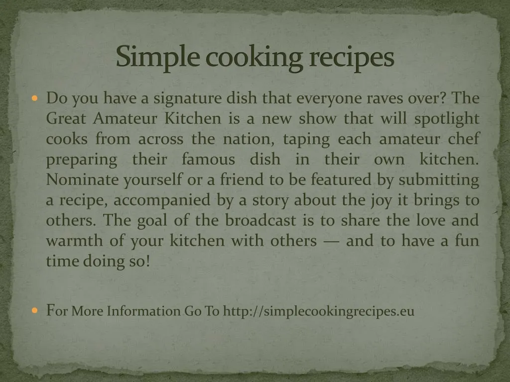s imple cooking recipes