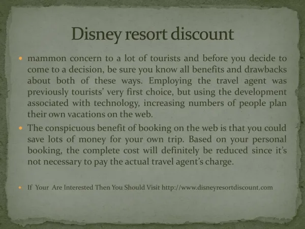 Disney resort discount
