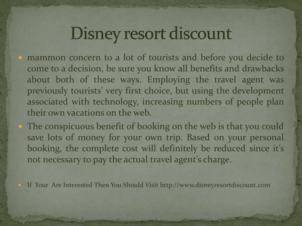 d isney resort discount
