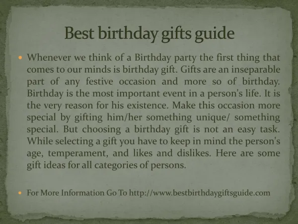 Best birthday gifts guide