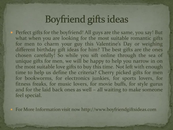 Boyfriend gifts ideas