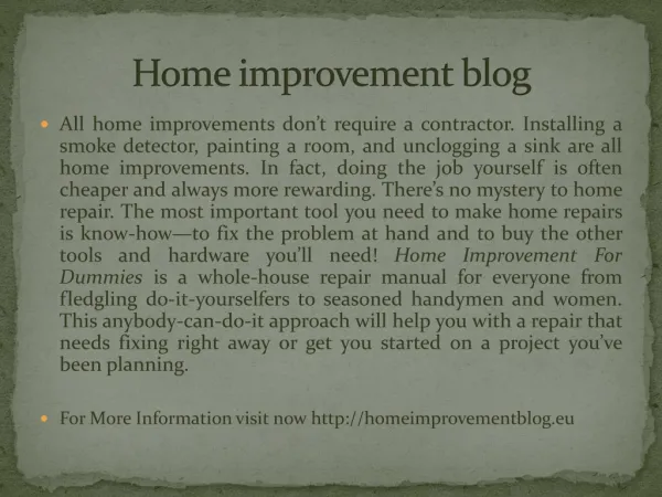Home improvement blog