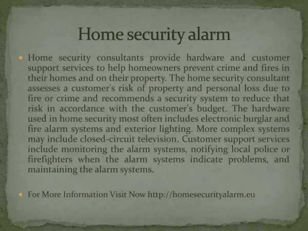 Home security alarm