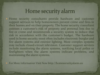 PPT - Reasons Why Your Home Needs A Home Security Alarm System ...