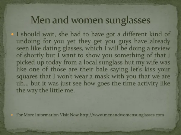 Men and women sunglasses