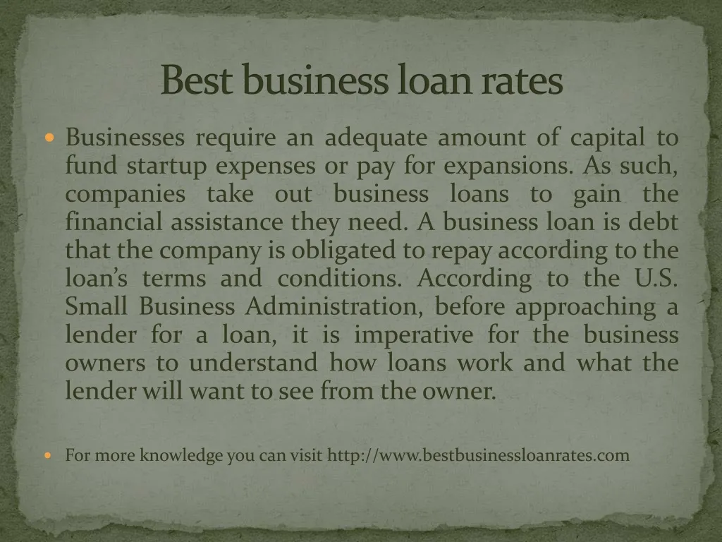 b est business loan rates