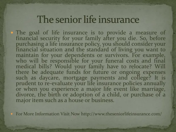 The senior life insurance