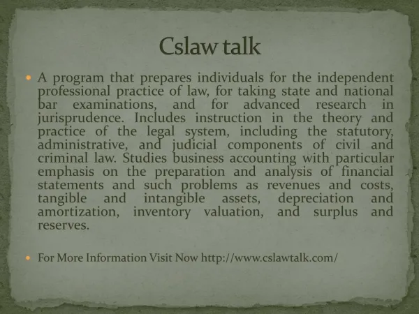 Cslaw talk