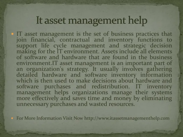 It asset management help