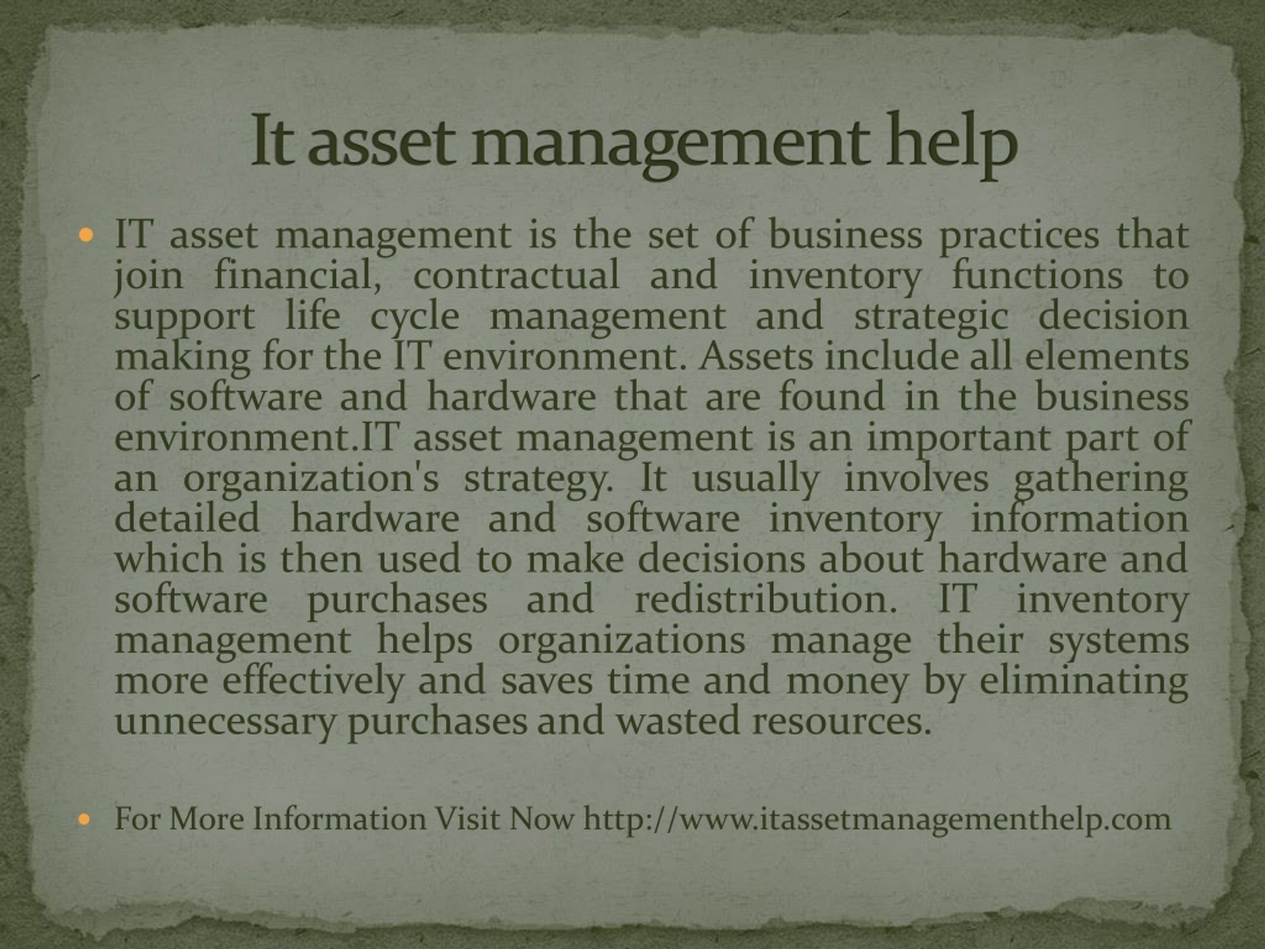 PPT - It asset management help PowerPoint Presentation, free download ...