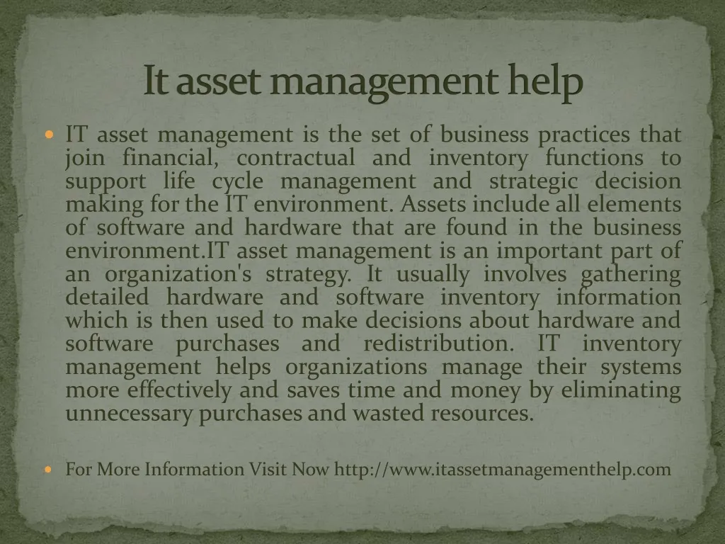 i t asset management help