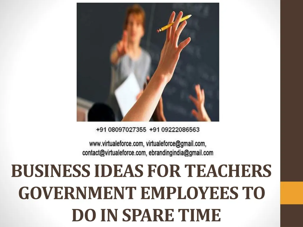 business ideas for teachers government employees to do in spare time