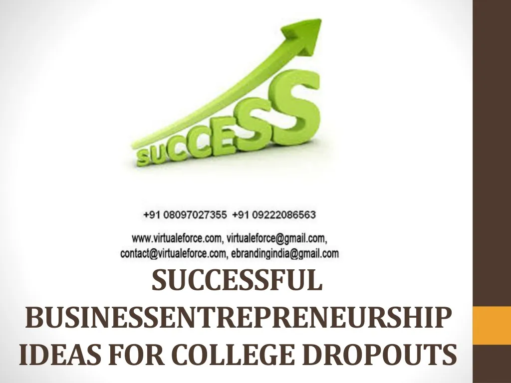successful businessentrepreneurship ideas for college dropouts