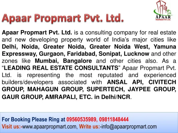 Original Booking Mahagun Noida New Project %% 09560535989