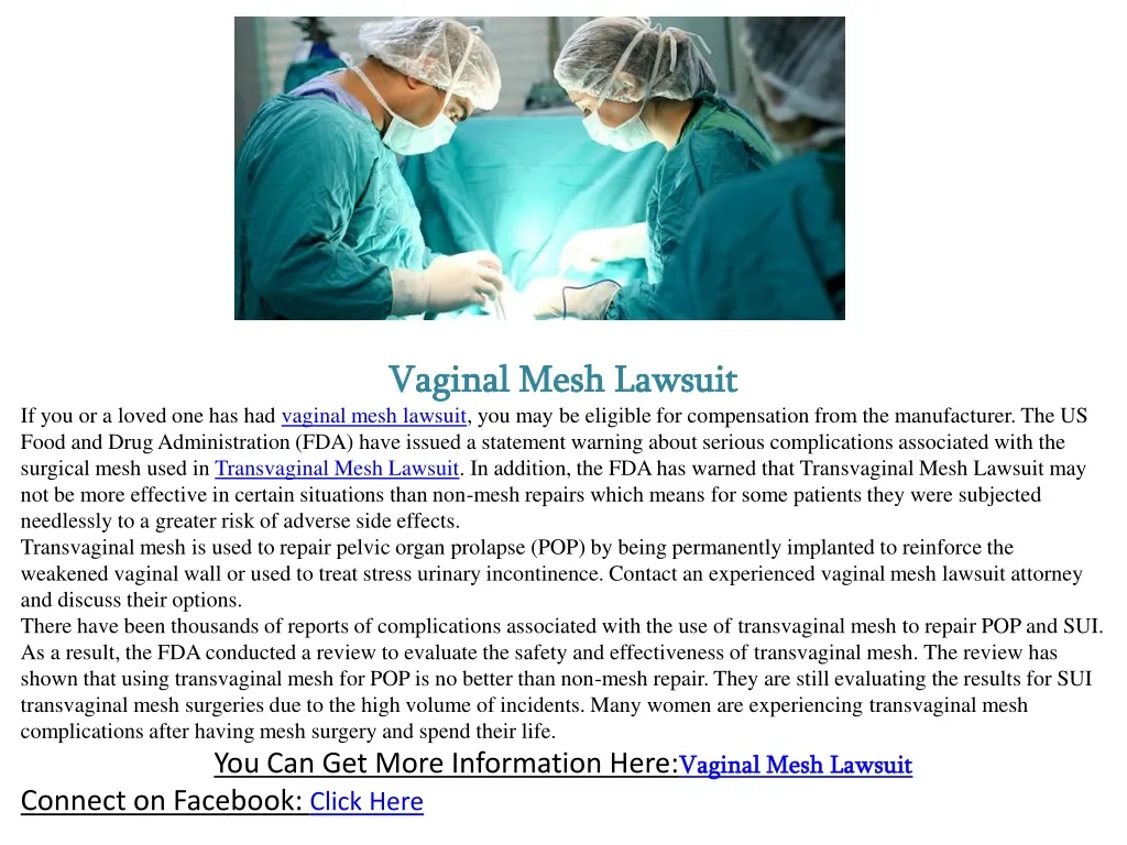vaginal mesh lawsuit if you or a loved