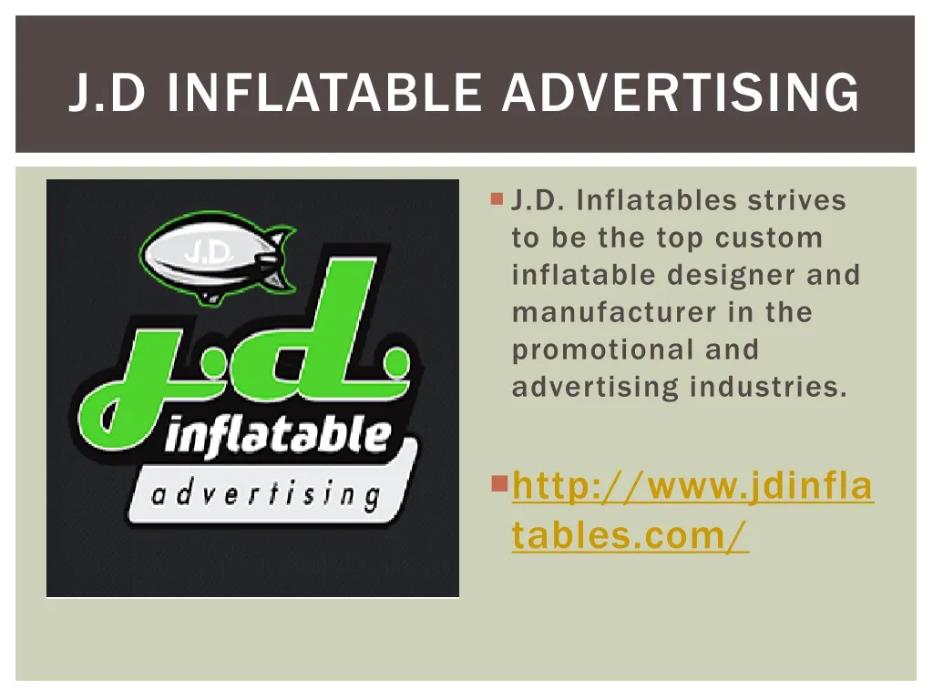 j d inflatable advertising