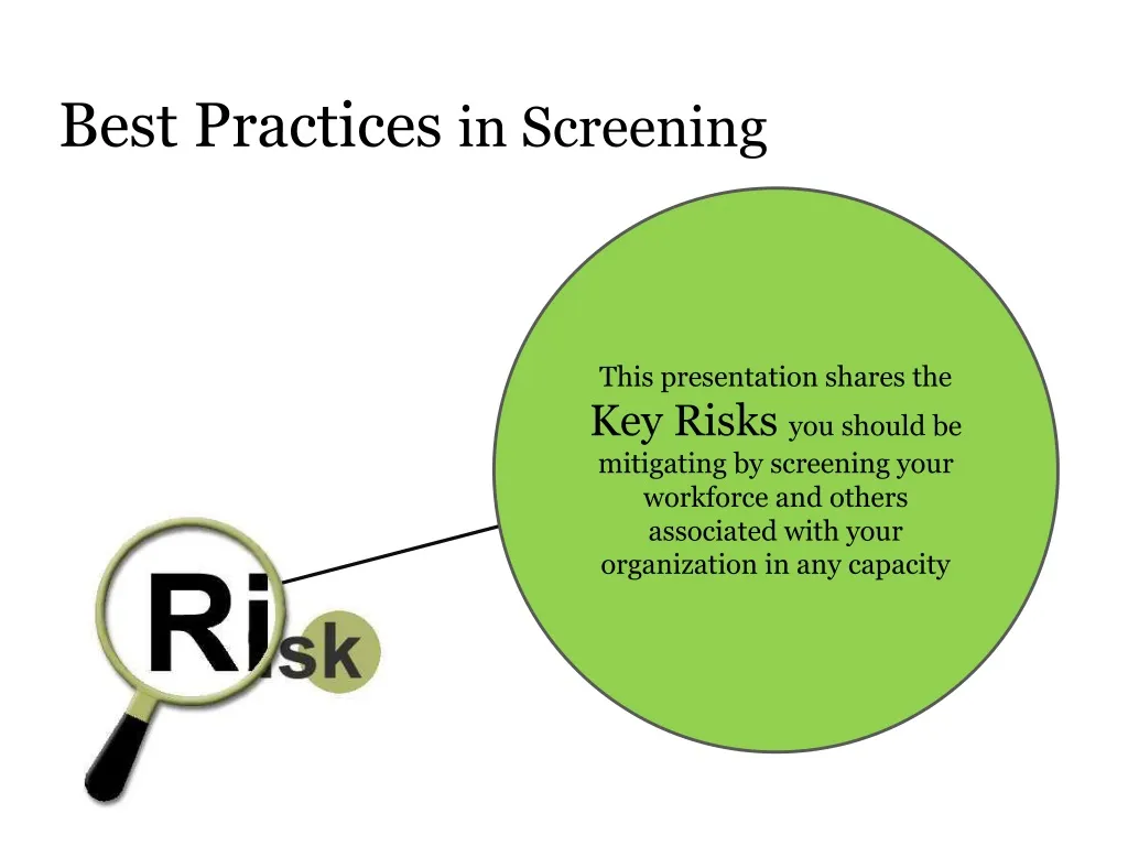 best practices in screening