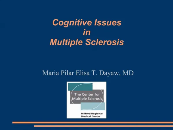Cognitive Issues in Multiple Sclerosis