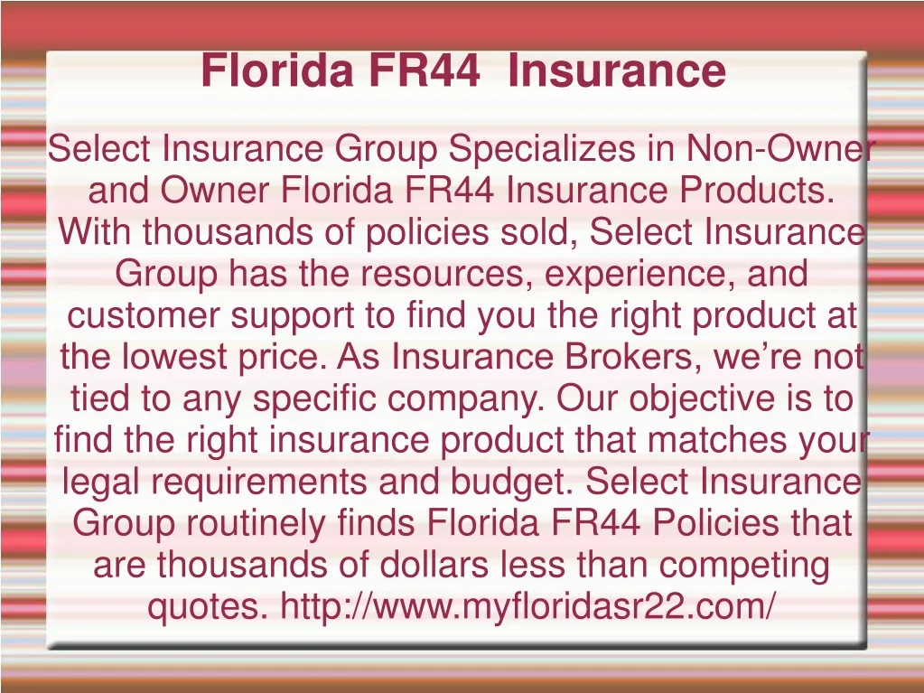florida fr44 insurance