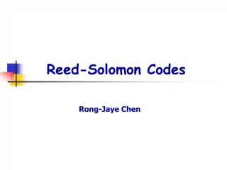 Reed-Solomon Codes - slide 1