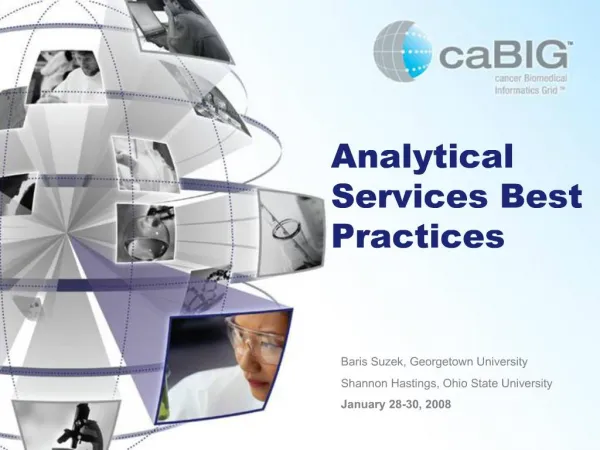 Analytical Services Best Practices