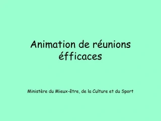 Animation de r unions fficaces - slide 1
