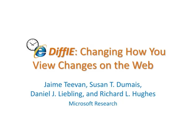 DiffIE : Changing How You View Changes on the Web