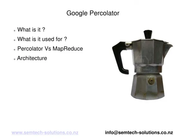 An Introduction to Google Percolator