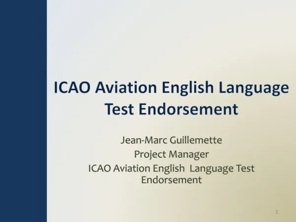 ICAO Aviation English Language Test Endorsement