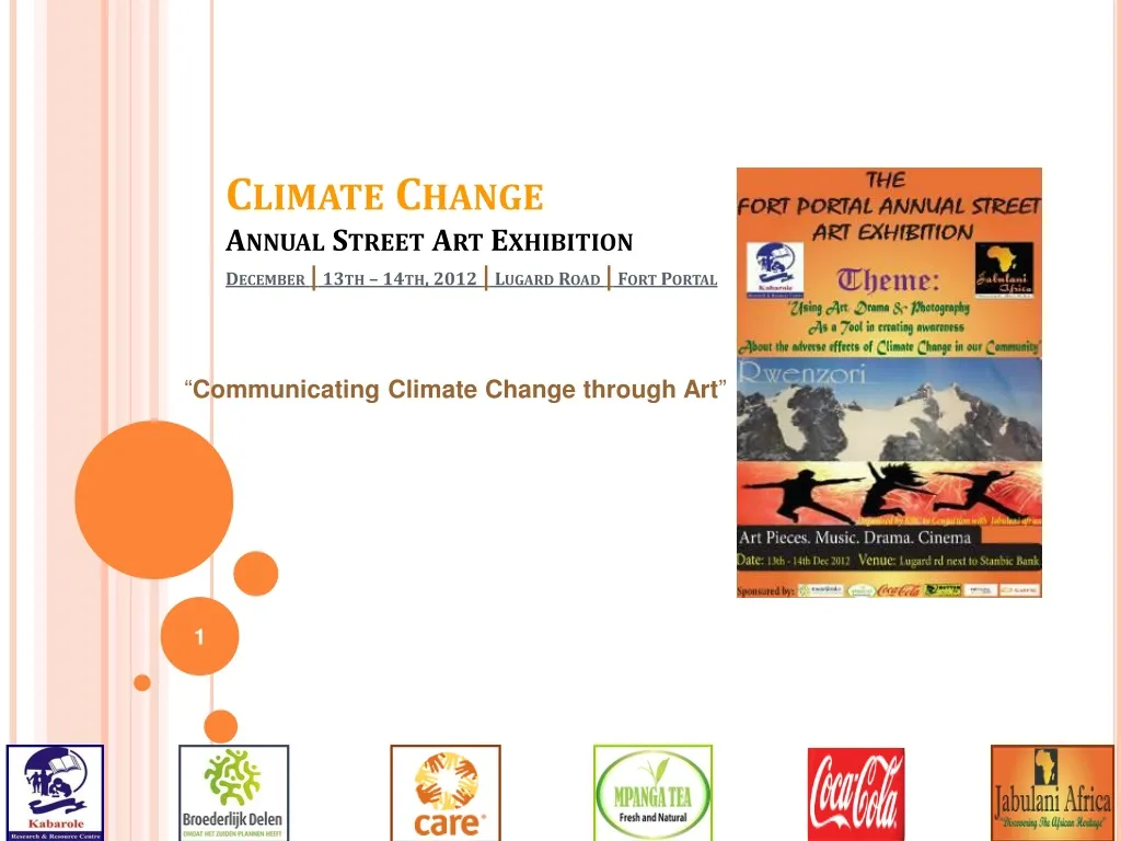 climate change annual street art exhibition december 13th 14th 2012 lugard road fort portal