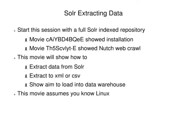 Web Scraping Using Nutch and Solr 3/3
