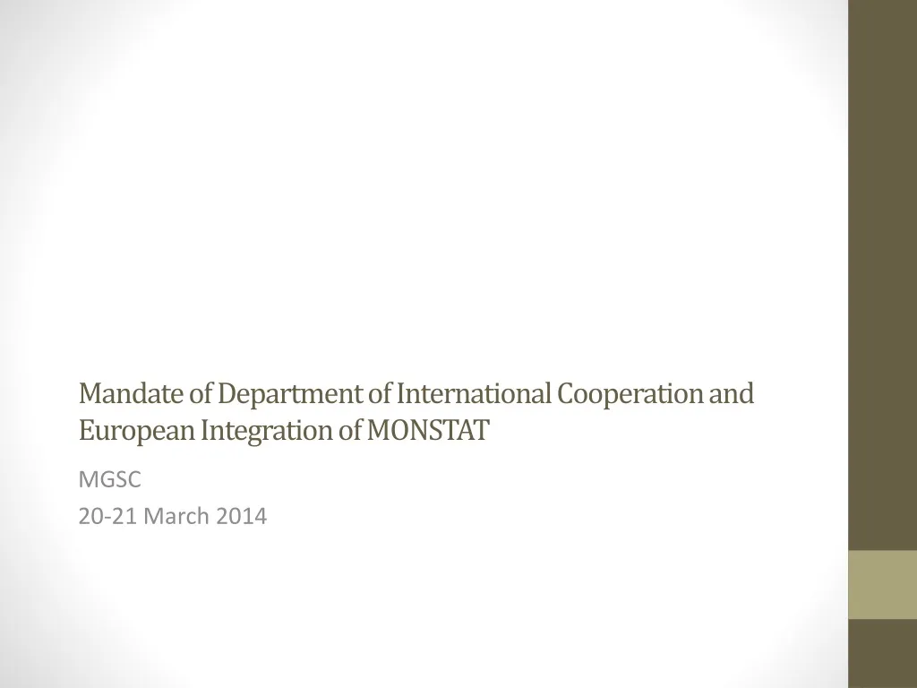 mandate of department of international c ooperation and e uropean integration of monstat