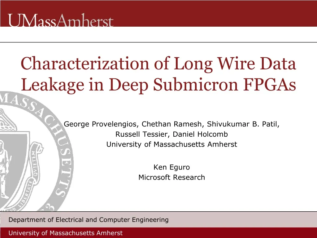 characterization of long wire data leakage in deep submicron fpgas