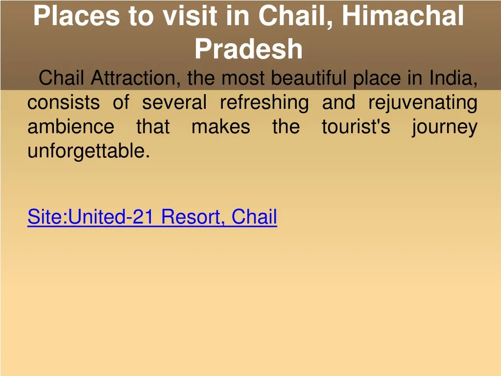 places to visit in chail himachal pradesh