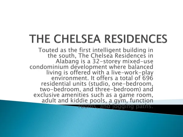 THE CHELSEA RESIDENCES