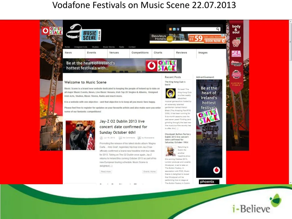 vodafone festivals on music scene 22 07 2013