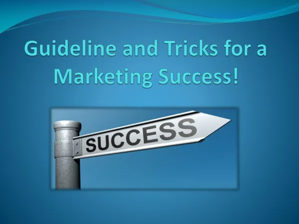 Guideline and Tricks for a Marketing Success!